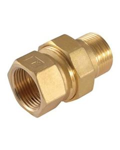 Driedelige koppeling messing 1"
